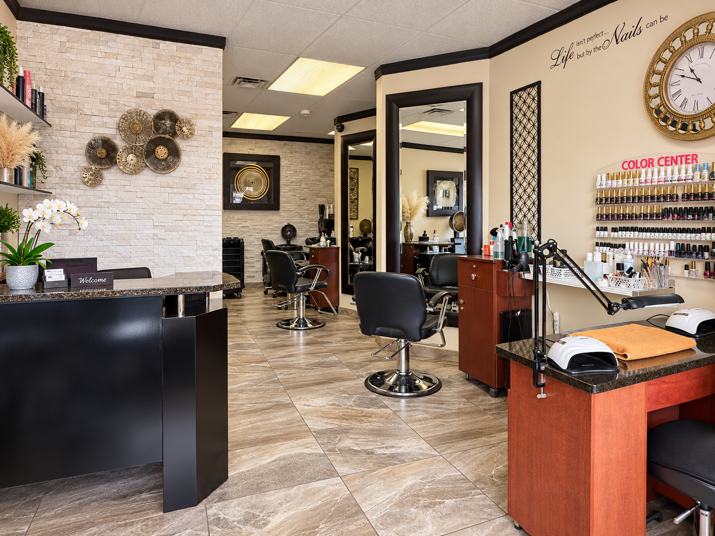 Interior of Jetz Hair and Nails Studio in Edmonton