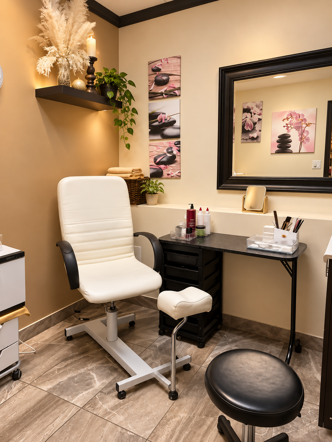 Pedicure and beauty treatment area at Jetz Hair and Nails Studio