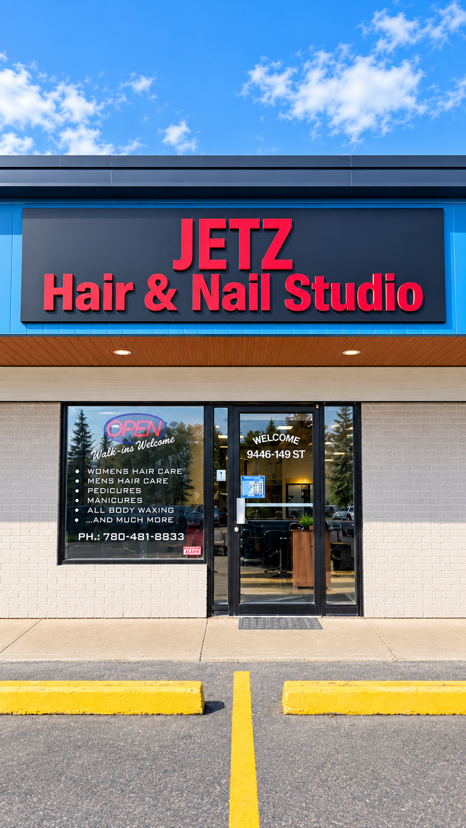 Exterior of Jetz Hair and Nails Studio in Edmonton
